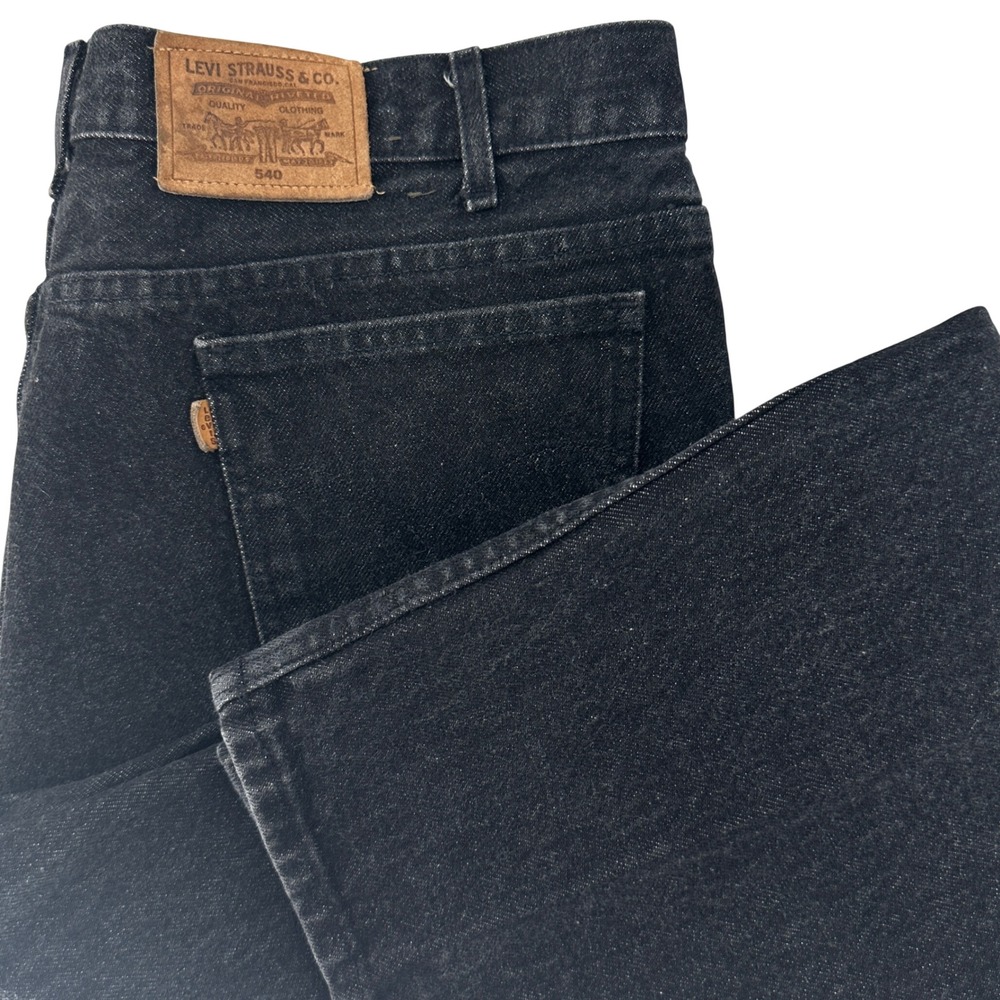 Levi Strauss 540 Black Jeans Mens 40x30 Brown Tag‎ Straight Leg Denim  Made USA